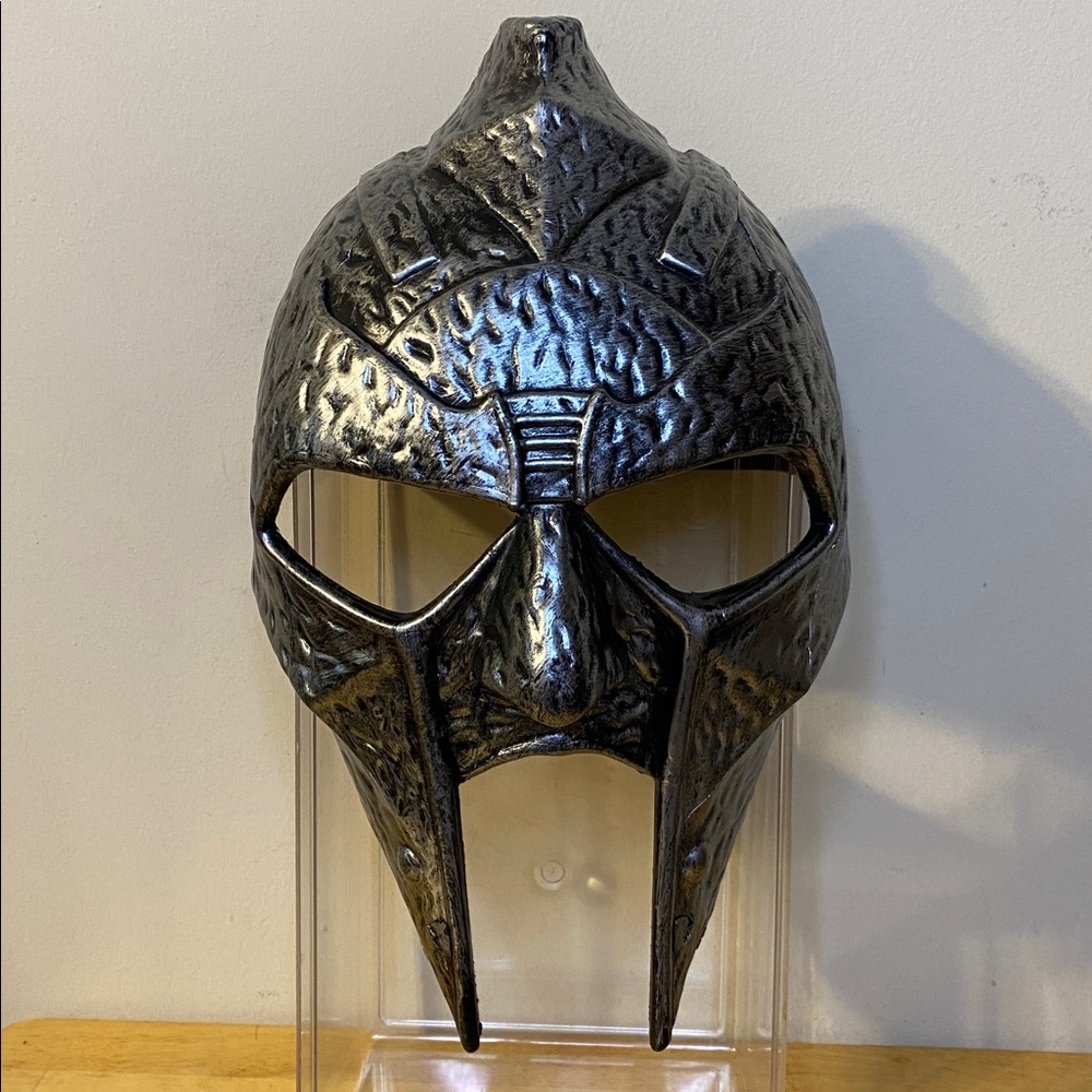 Gladiator Warrior Spartan Masks Costume Accessory Plastic Silver Medieval